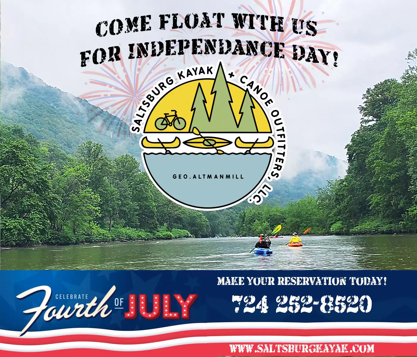 Celebrate Independence Day with a Splash: Kayak Adventure at Saltsburg!