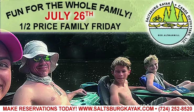 1/2 price kayaking special for families