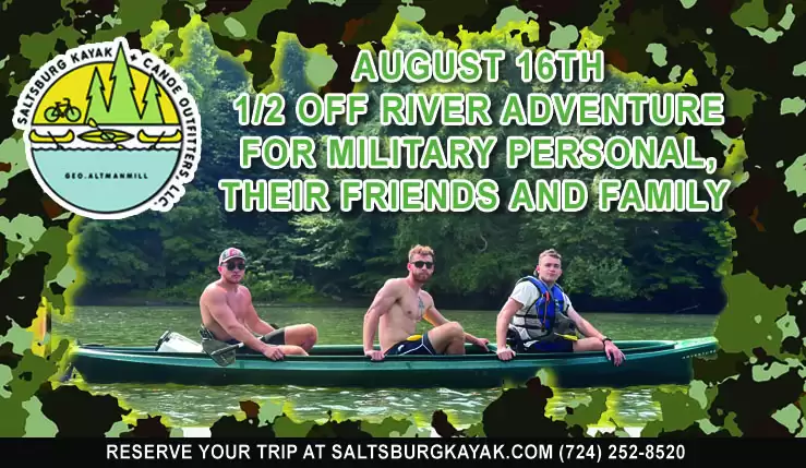 1/2 price kayaking special for military personel